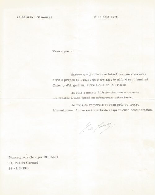 Signature De Gaulle | Autographes Des Siècles